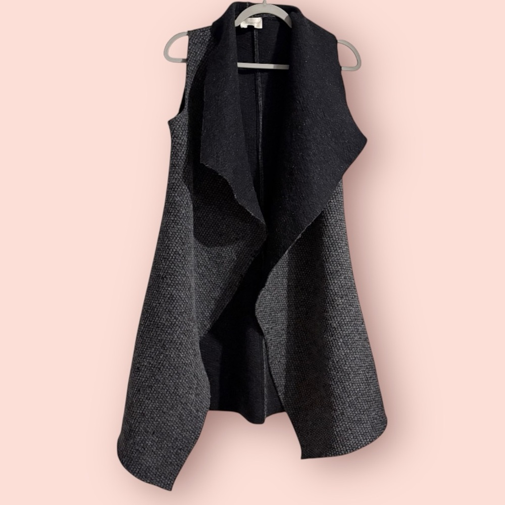 BILL HALLMAN Long Wool Sweater Vest